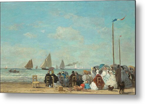 Eugene Boudin Metal Print featuring the painting Beach Scene At Trouville #2 by Eugene Boudin