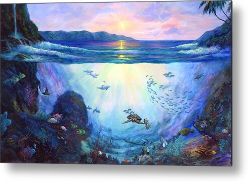 Large Sea Painting Metal Print featuring the painting A World Apart by Lynne Pittard