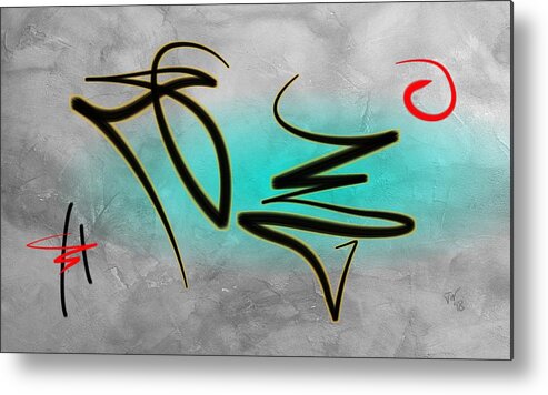 Abstract Metal Print featuring the digital art Abstract dancers by John Wills