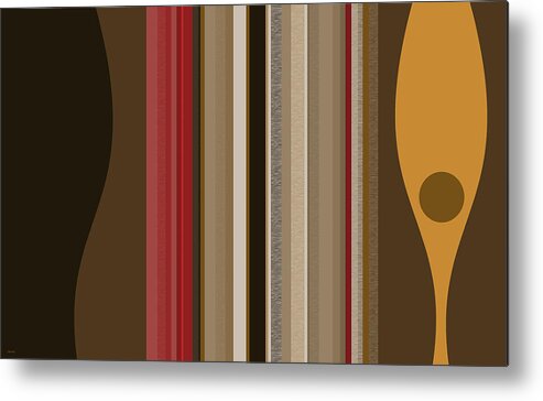 Stripe Metal Print featuring the digital art After Midnight by Val Arie