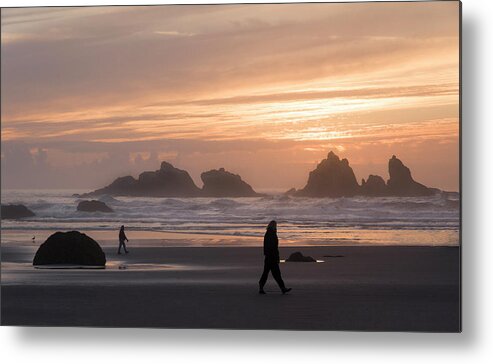 Beaches Metal Print featuring the photograph Beach Combers by Steven Clark