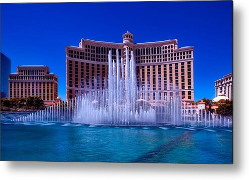 Bellagio Hotel Metal Print featuring the photograph Bellagio Hotel Fountains by Mountain Dreams