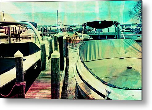 August 2016 Metal Print featuring the photograph Boats and Dock by Susan Stone