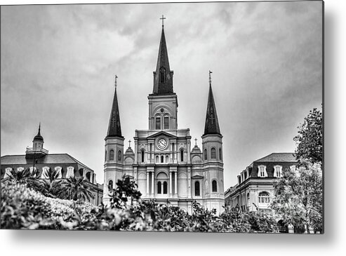 St. Louis Cathedral Metal Print featuring the photograph Cathedral Basilica New Orleans by Chuck Kuhn