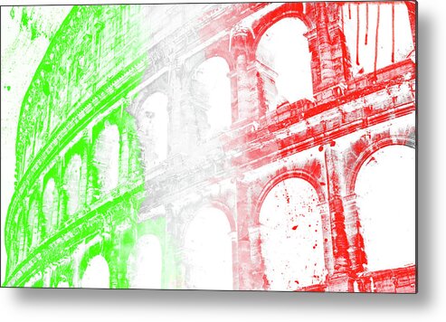Italy Metal Print featuring the painting Colosseum - Digital Painting by AM FineArtPrints