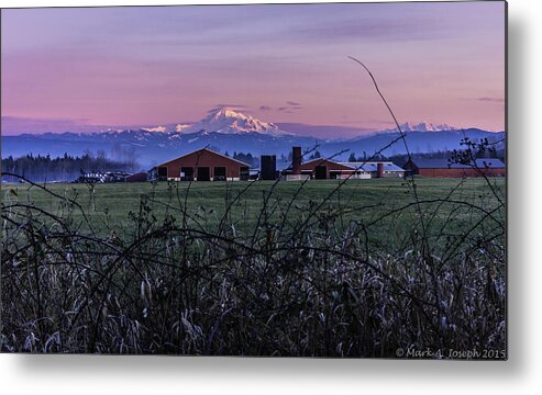 Sunset Metal Print featuring the photograph Dairy Farm Sunset by Mark Joseph