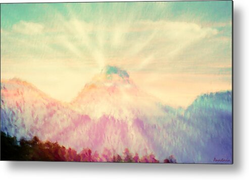 Sunrise Metal Print featuring the photograph Dawn's Wonder Glow on My Mountain Muse by Anastasia Savage Ealy