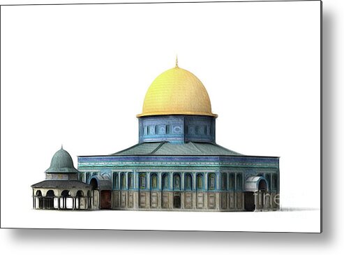 Dome Metal Print featuring the painting Dome of the Rock, Jerusalem by Esoterica Art Agency