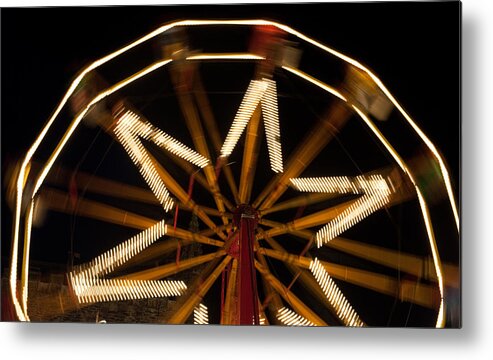 Fair Metal Print featuring the photograph Ferris Wheel at Night by Helen Jackson