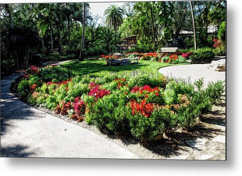 Garden Metal Print featuring the photograph Fine Wine Cafe Garden Park by Aimee L Maher ALM GALLERY