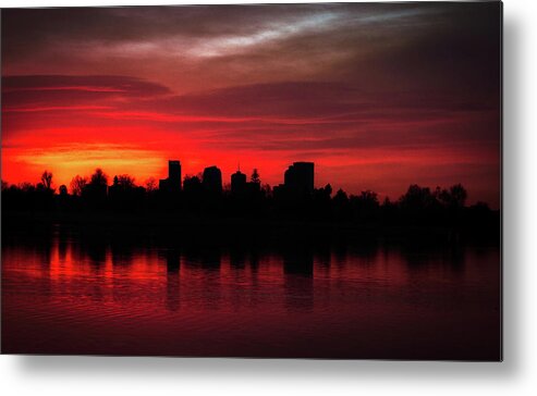 Denver Metal Print featuring the photograph First Light in Denver by Kevin Schwalbe