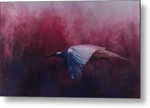Egret Metal Print featuring the photograph Flight Of The Egret by Marvin Spates