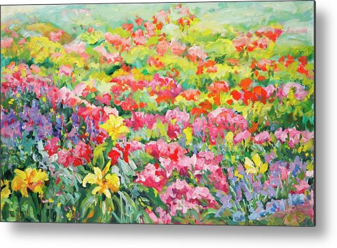 Flowers Metal Print featuring the painting Flower Power by Ingrid Dohm