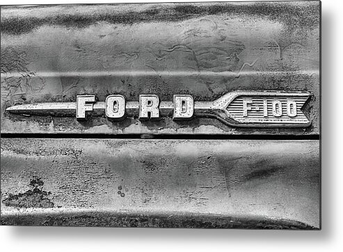 Alabama Metal Print featuring the photograph Ford F-100 Black and White by JC Findley