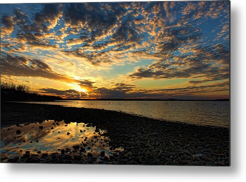 Sunset Metal Print featuring the photograph Golden Reflections by Carolyn Fletcher
