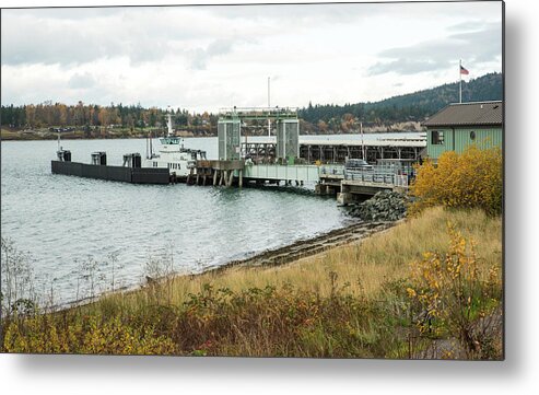 Guemes Island Ferry Dock Metal Print featuring the photograph Guemes Island Ferry Dock by Tom Cochran