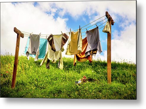 Hobbits Metal Print featuring the photograph Hobbit Clothesline by Kathryn McBride