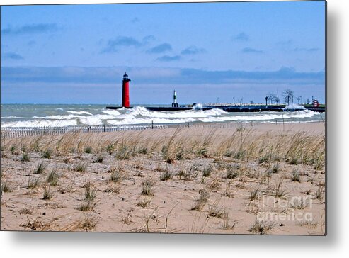 Lake Michigan Metal Print featuring the photograph Lake Michigan With Northeast Winds by Kay Novy