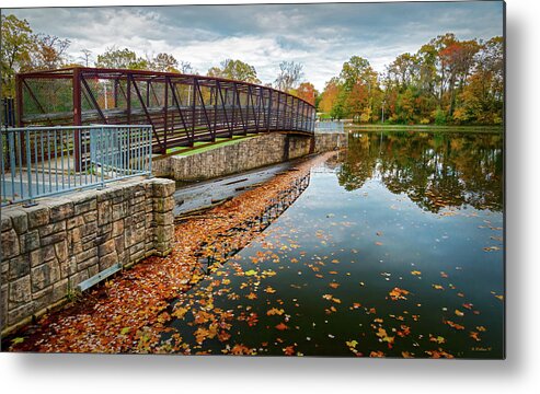 2d Metal Print featuring the photograph Lake Waterford Fall Waterscape by Brian Wallace