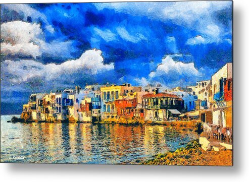 Rossidis Metal Print featuring the painting Little Venice by George Rossidis