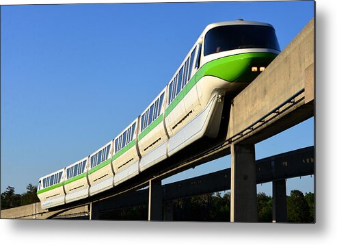 Modern Transportation Metal Print featuring the photograph Monorail Green by David Lee Thompson