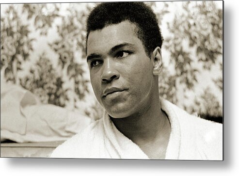 Sand Metal Print featuring the photograph Muhammad Ali portrait by Jan W Faul