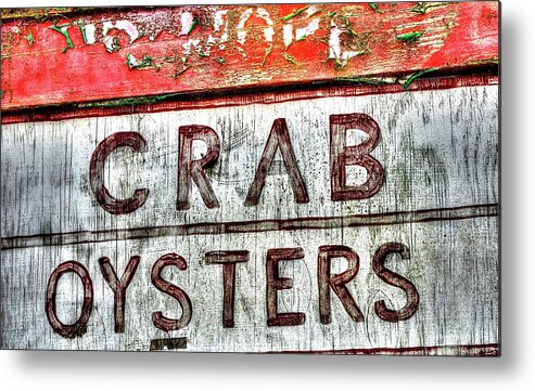 Metal Print featuring the photograph Oysters Crab by Jerry Sodorff