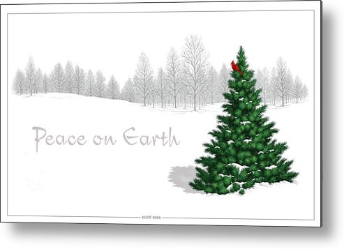 Christmas Metal Print featuring the digital art Peace on Earth by Scott Ross