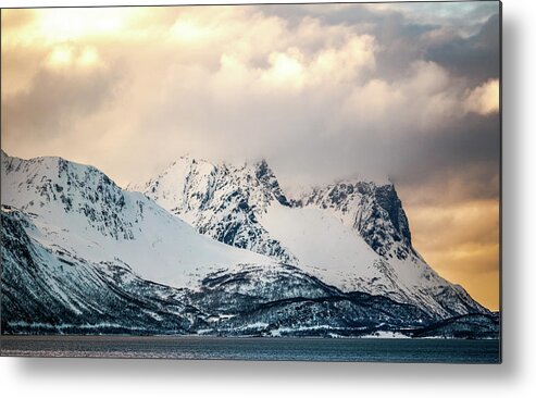 Badderfjorden Metal Print featuring the photograph Peaks of Badderfjorden Troms Norway by Adam Rainoff