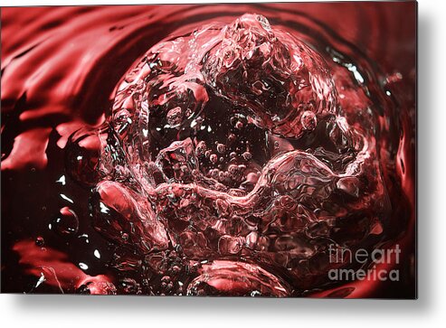 Bubbles Metal Print featuring the photograph Red Bubbles-8066 by Steve Somerville