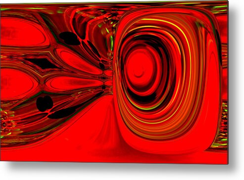 Abstract Metal Print featuring the photograph Red whirls abstract by Jeff Swan