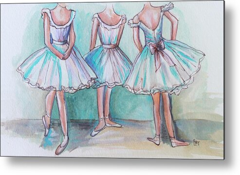 Ballerina Metal Print featuring the painting Rehearsal by Elizabeth Robinette Tyndall