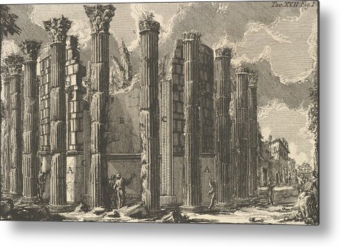 18th Century Art Metal Print featuring the relief Remains of the Temple of Cybele by Giovanni Battista Piranesi