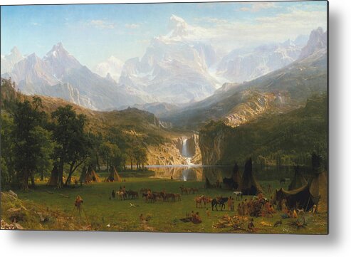 Rocky Mountains Metal Print featuring the painting Rocky Mountains by Albert Bierstadt