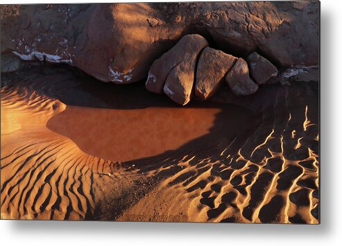 Sand Metal Print featuring the photograph Sand Puddle by Jerry LoFaro