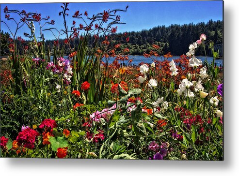 Hdr Metal Print featuring the photograph Siuslaw River Floral by Thom Zehrfeld
