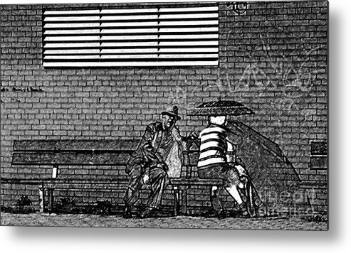 People On Bench Metal Print featuring the photograph Smooth Operator by Jeff Breiman