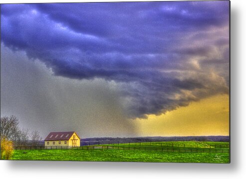 Landscape Metal Print featuring the photograph Storm Over River by Sam Davis Johnson