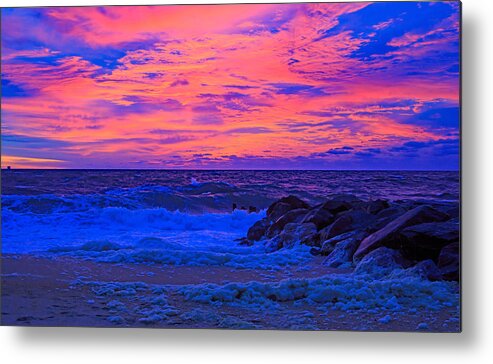 Herring Point Metal Print featuring the photograph Sun Rays Painted Sky by Allan Levin