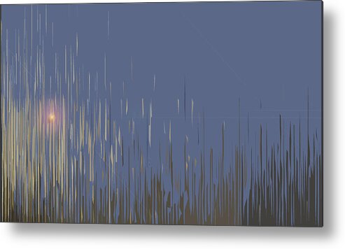 Abstract Metal Print featuring the digital art Sunset Across the Lake by Gina Harrison