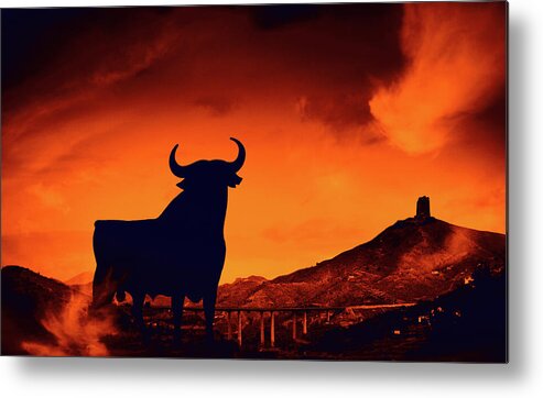 Bull Metal Print featuring the photograph Spanish by Tatiana Travelways