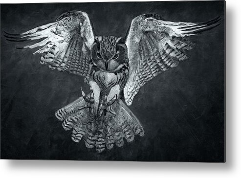 Owl Metal Print featuring the painting The Owl 2 by Christian Klute