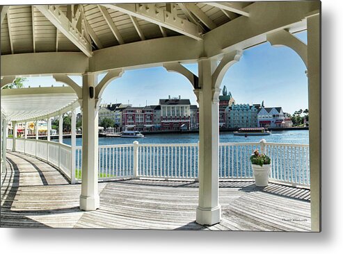Gazebo Metal Print featuring the photograph The View From The Boardwalk Gazebo at Disney World MP by Thomas Woolworth