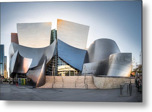 12mm Metal Print featuring the photograph Walt Disney concert hall building - Los Angeles, United States - Architecture photography by Giuseppe Milo