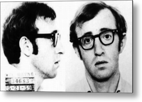 Woody Allen Metal Print featuring the painting Woody Allen Mug Shot For Film Character Virgil 1969 by Tony Rubino