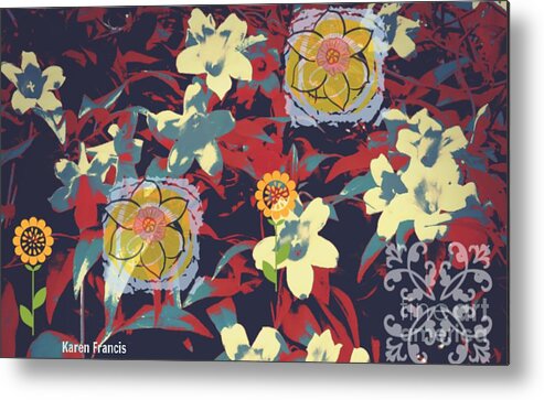 Flowers Metal Print featuring the digital art Flowers #1 by Karen Francis
