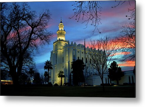 Temple Metal Print featuring the photograph St. George Utah Temple #1 by Nathan Abbott