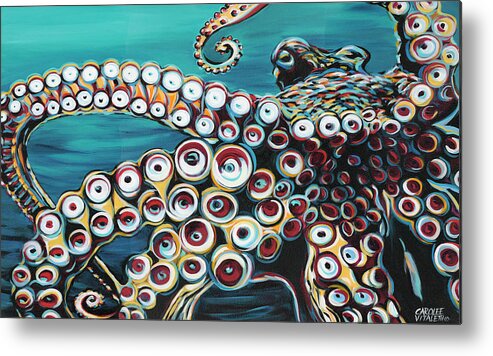 Coastal Metal Print featuring the painting Wild Octopus I #1 by Carolee Vitaletti