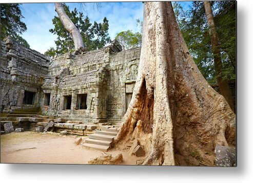 Scenic Metal Print featuring the photograph Ta Prohm Temple, Angkor, Cambodia, Asia #6 by Jan Wlodarczyk