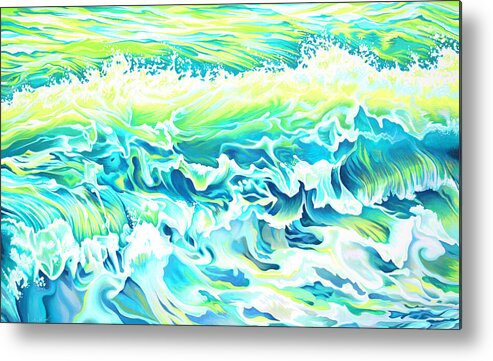 Beach Metal Print featuring the painting Beach Break Wave by Tish Wynne
